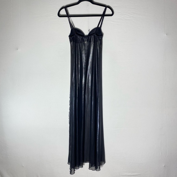 Vintage La Senza Lingerie Shiny Black Maxi Sleep Dress Nightgown Lingerie S - Picture 2 of 16